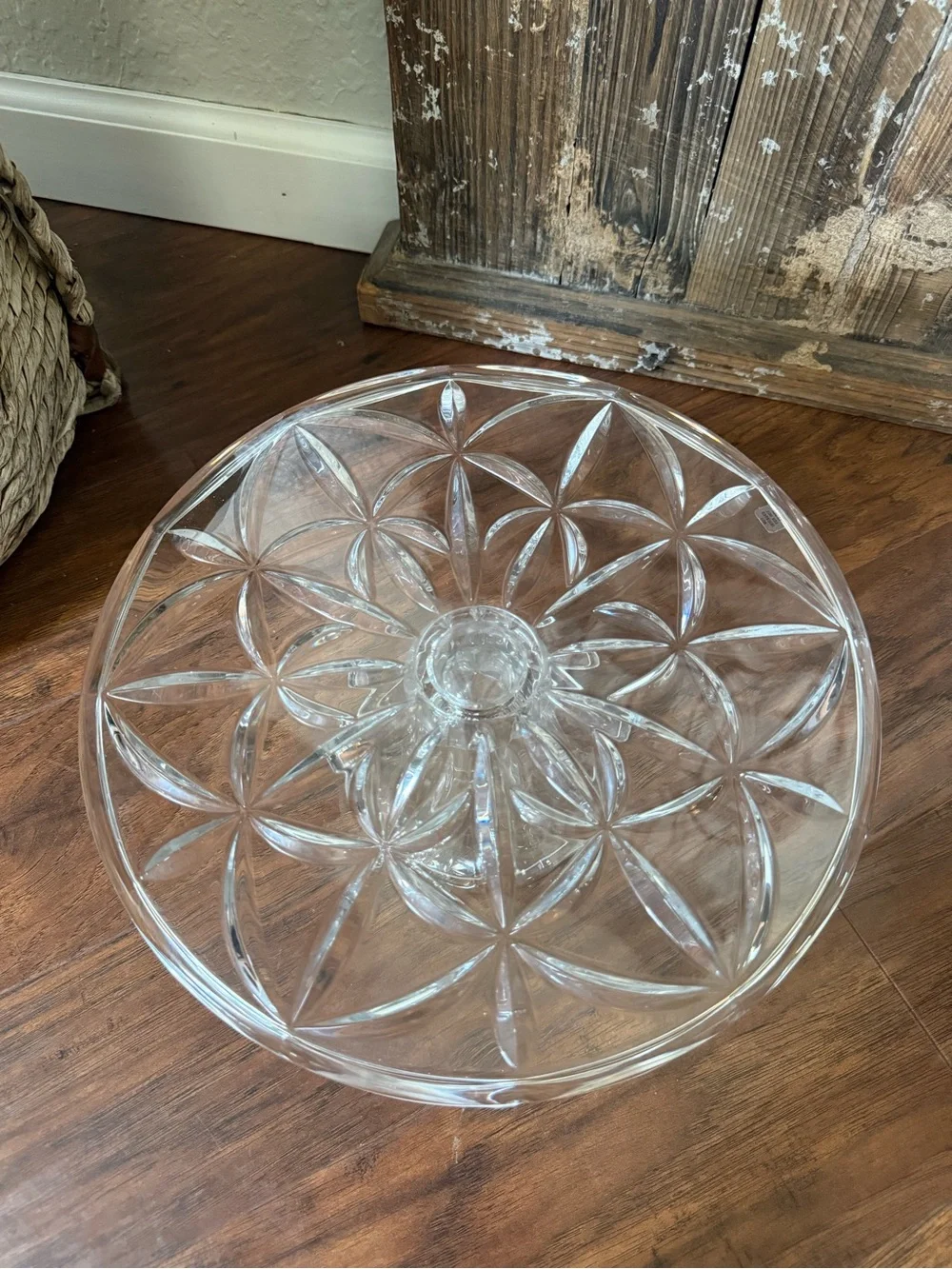 Lenox Shooting Star Clear Crystal Cake Stand 11”